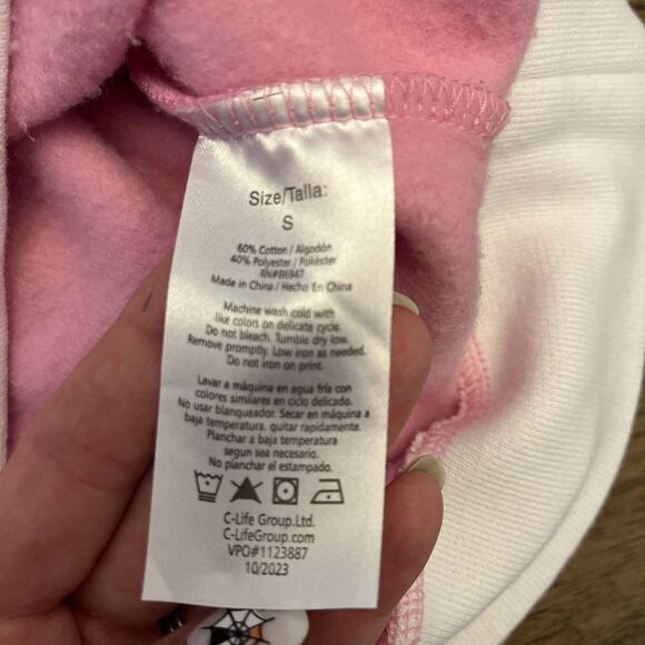 Barbie Sweatshirt Womens Size S Pink White Logo Barbie Movie Quarter Zip - Picture 8 of 9